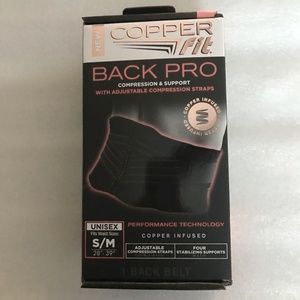 Copper Fit Back Pro Copper Infused Unisex Back Belt Size S/M 28”-39”